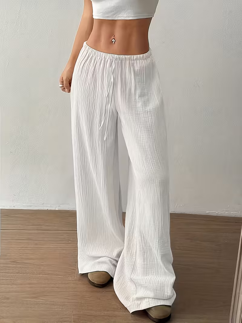 Women’s Elegant Trousers Casual Straight-Leg Pants – UK 10 (Choice Of Colours)