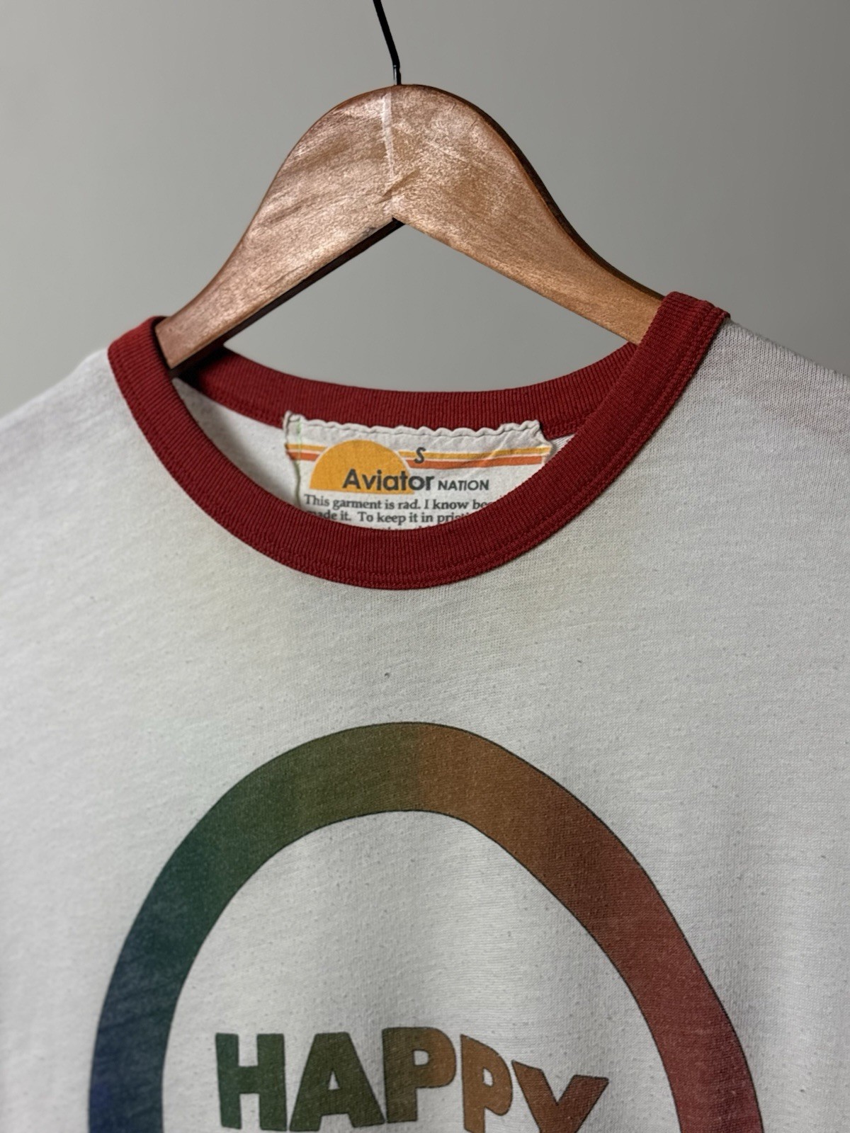 Aviator Nation Ringer T-Shirt “Happy Camper” Firefly Festival Size Small