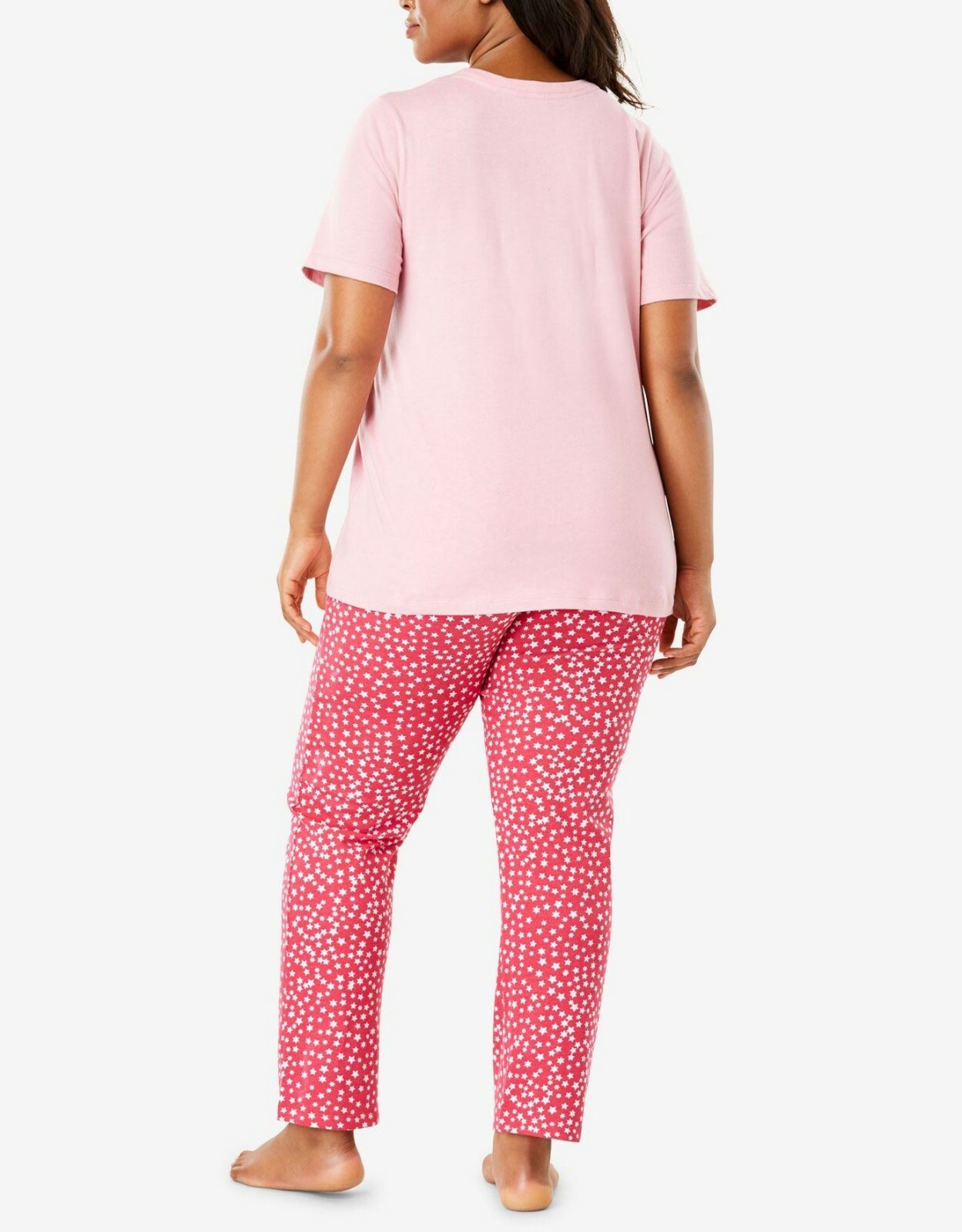 Dreams & Co. Plus Size Multi Plaid Pajama Set With/Eye Mask Size L(18/20)
