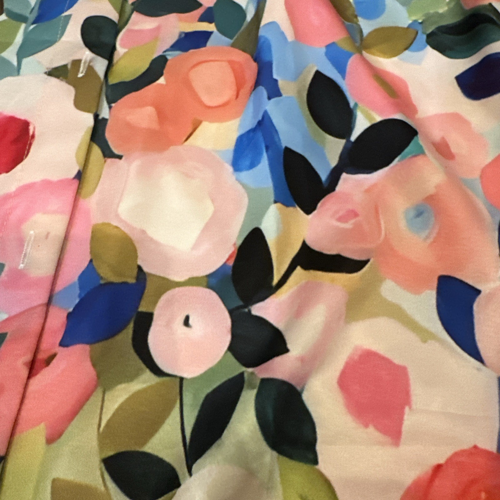 Multicolor Floral Button-Up Collared Blouse Long Sleeve – Size M