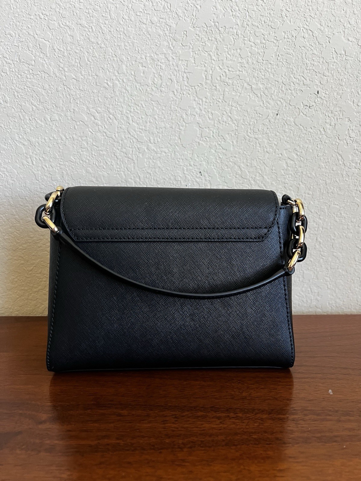 Michael Kors Sofia Small East West Satchel Crossbody Leather Bag Black
