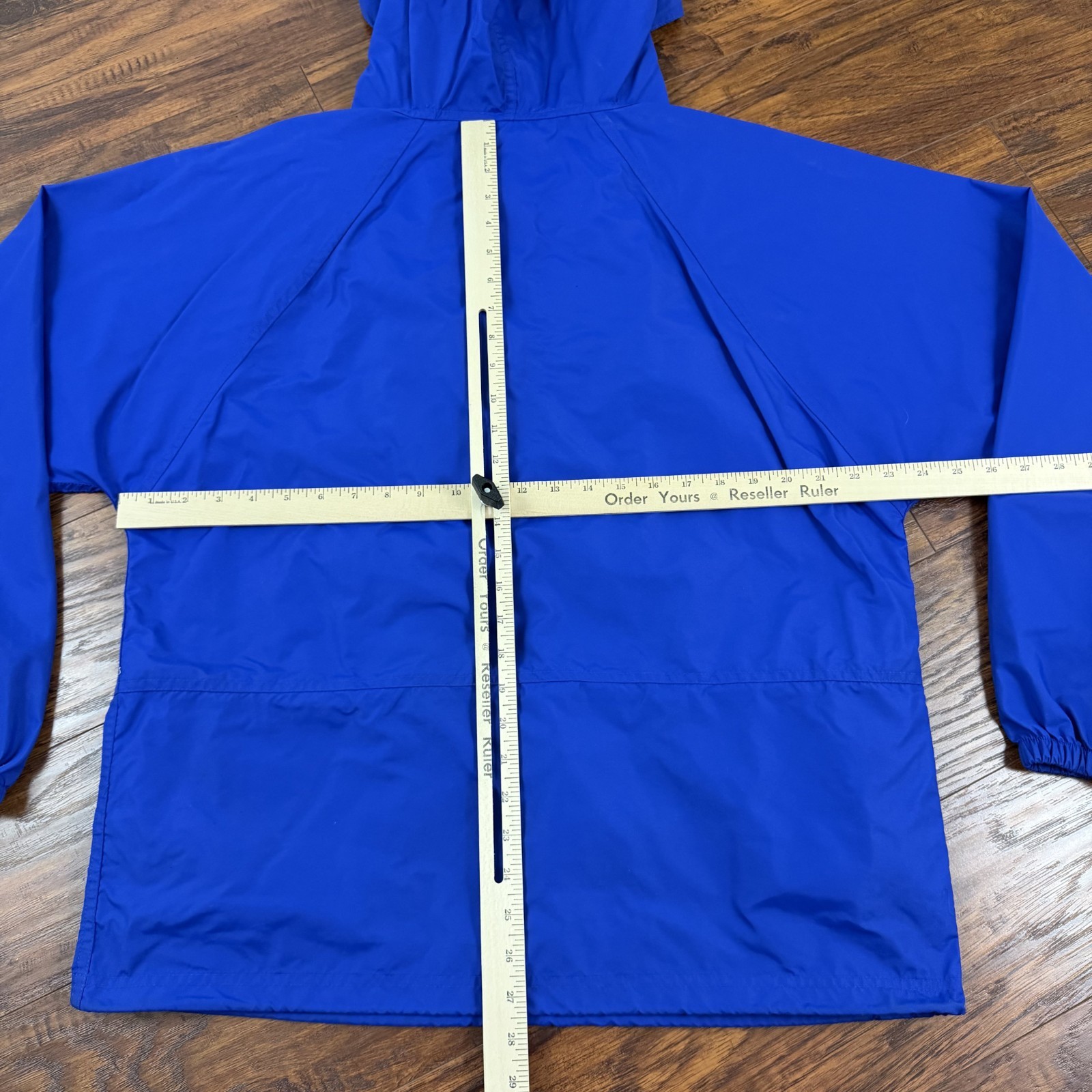 VINTAGE LL Bean Jacket Mens M Blue Nylon Anorak Hooded 1/2 Zip Lightweight USA