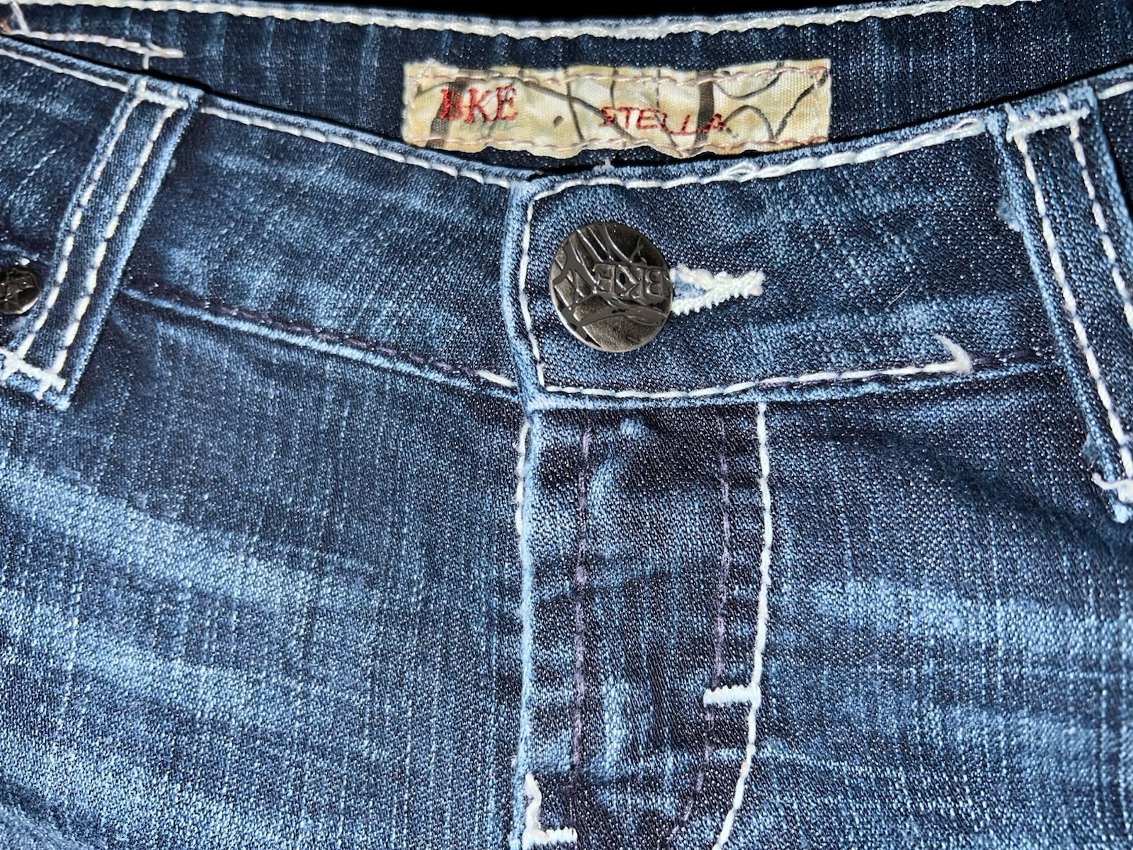 BKE Stella Bootcut Jeans Womens 27 Stretch Bling Distressed Medium Wash Size 5