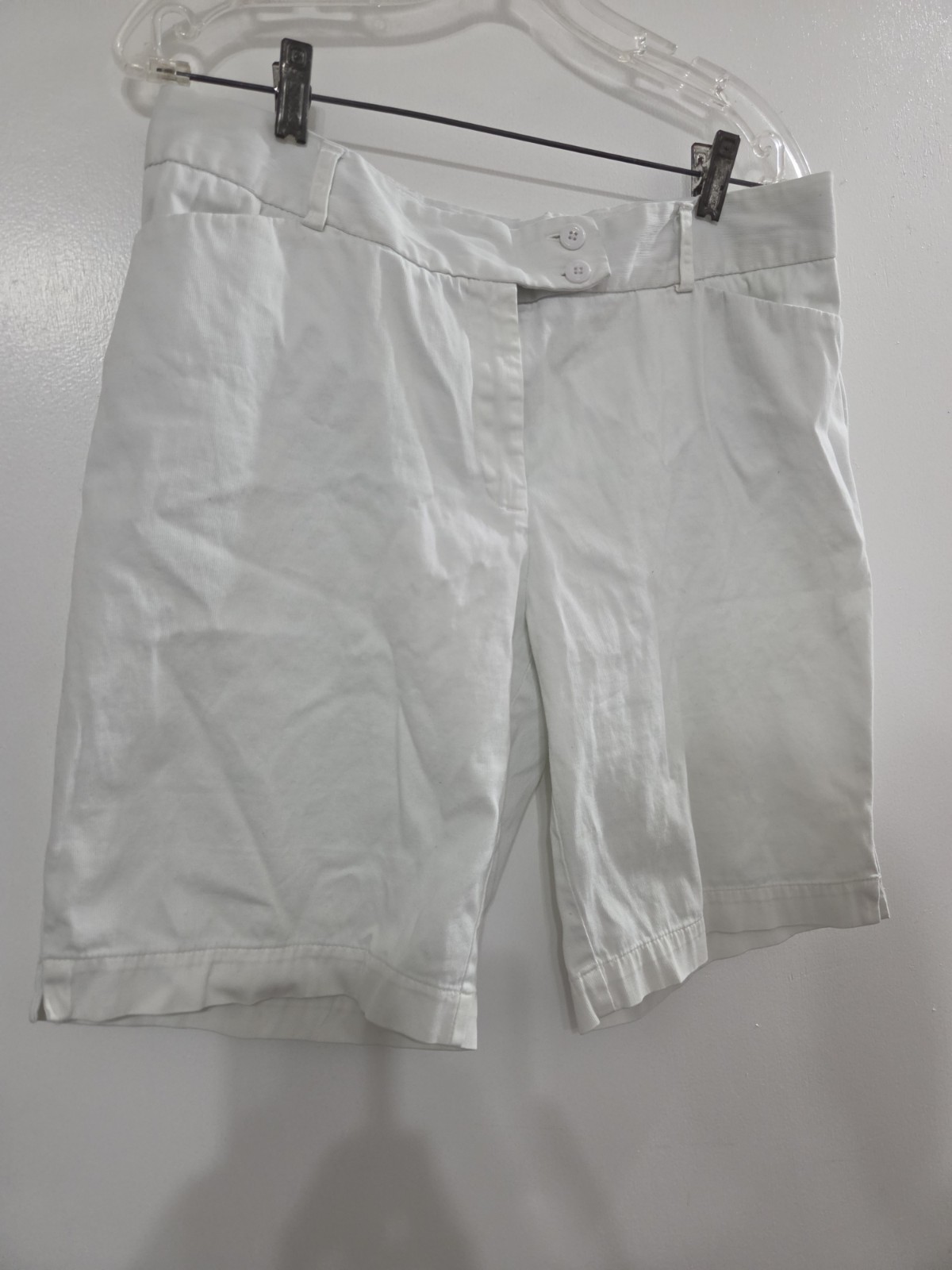 George London Fit Ladies White Classic Shorts Casual Women’s Size 12
