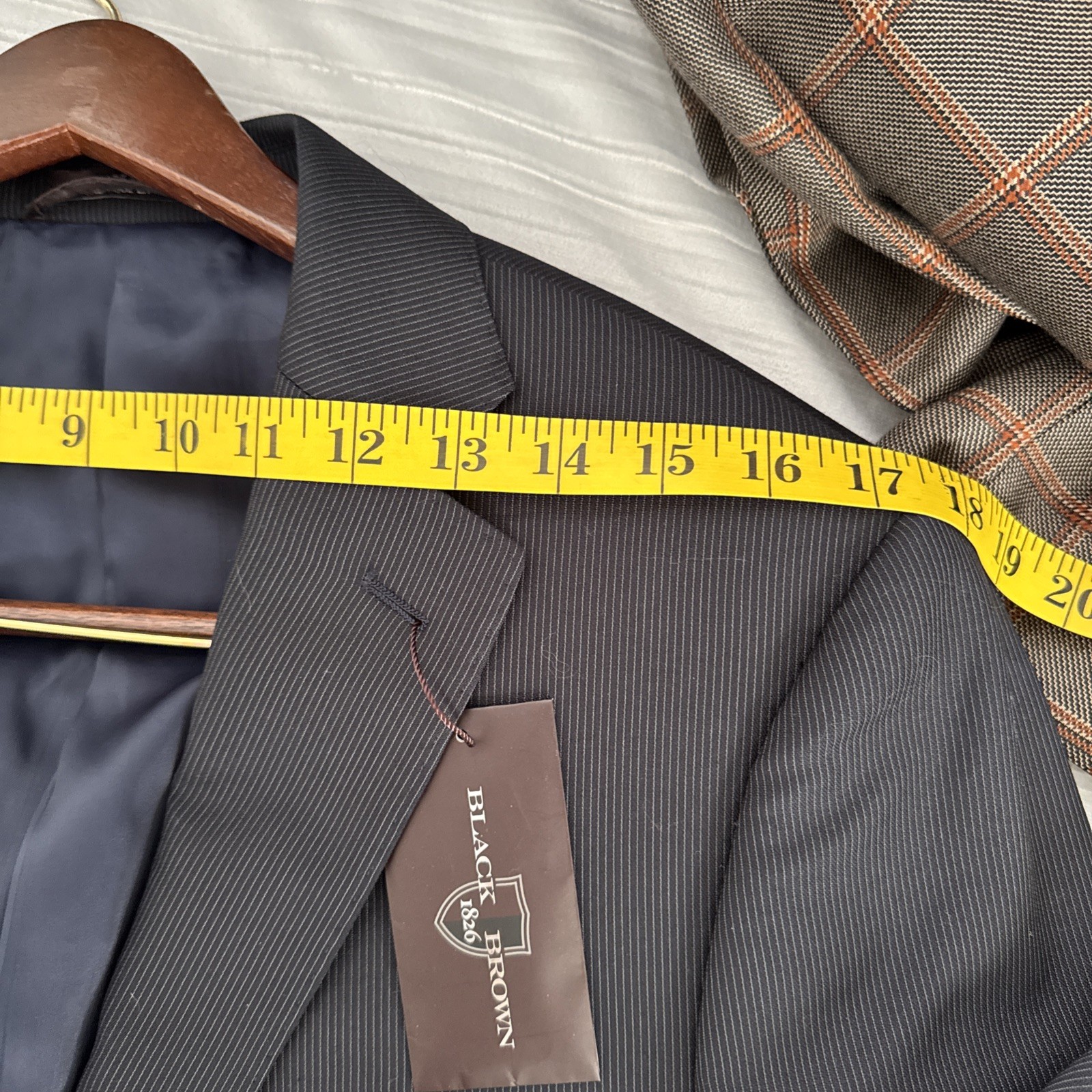 Black Brown 1826 Jack Slim Mens Blazer 40R navy blue striped NWT