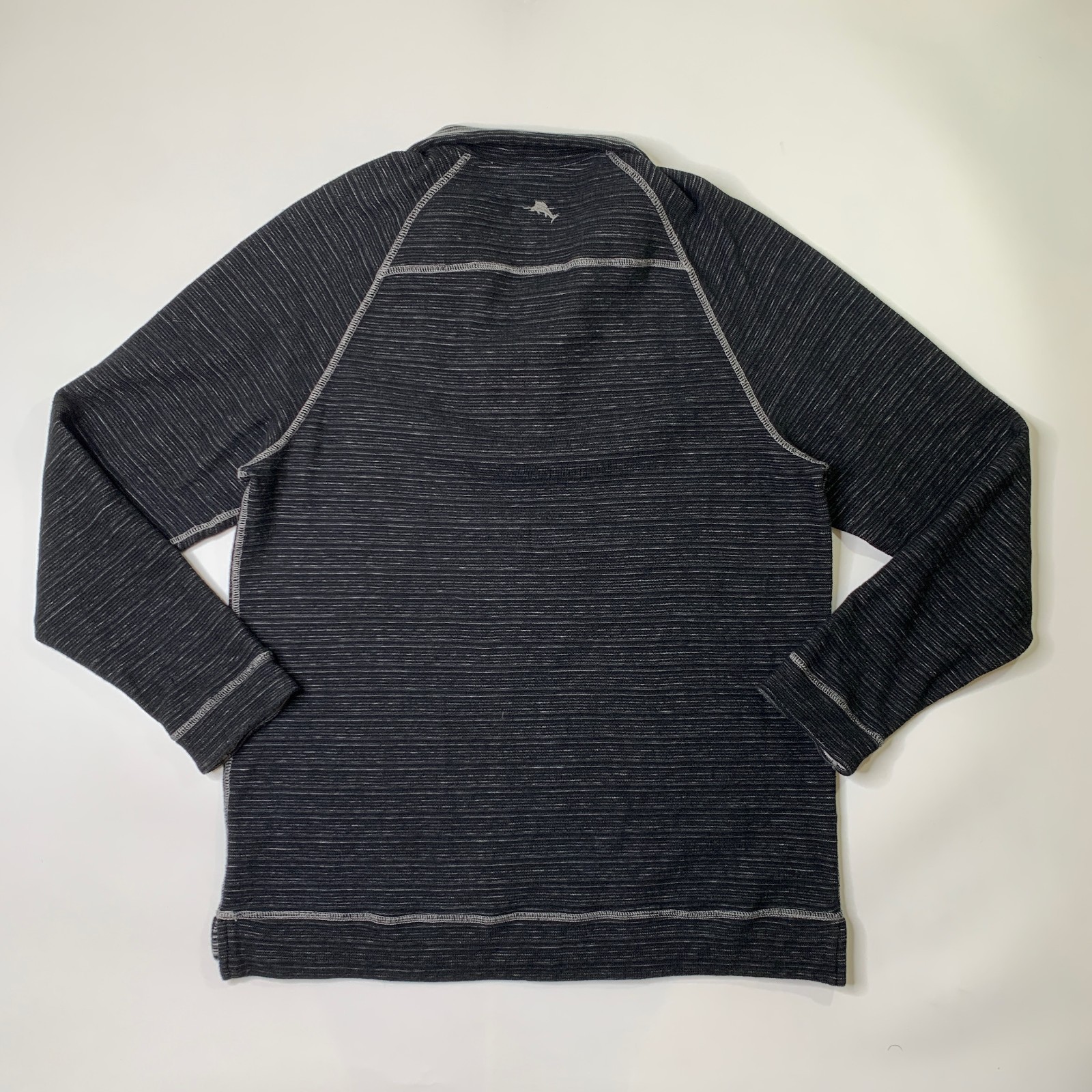 Tommy Bahama Sweater Mens M Medium Black White Reversible Half Zip Pullover