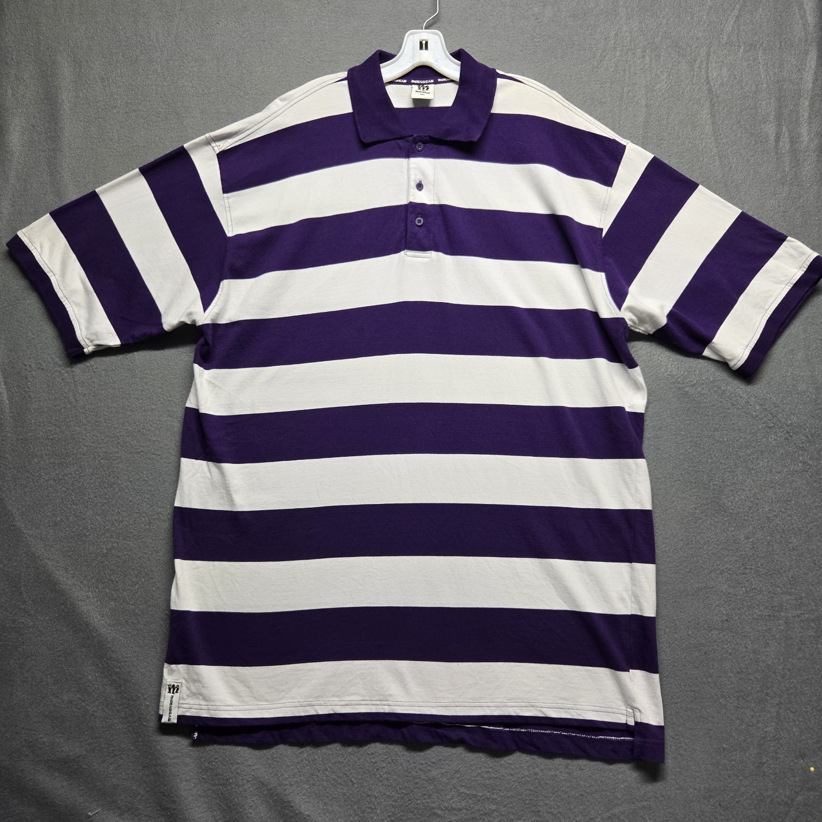 muka wear men’s polo shirt blue and white stripes size 3XL