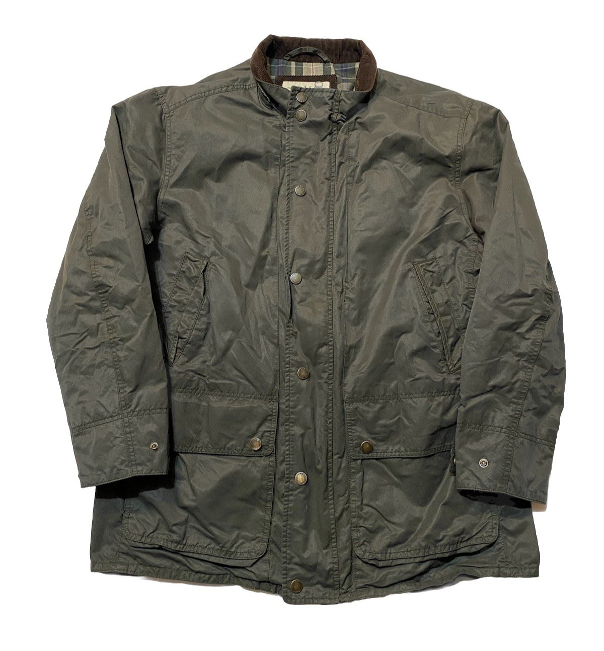Orvis Field Jacket Mens Large Brown Flannel Lined Canvas Barn Chore Outdoors