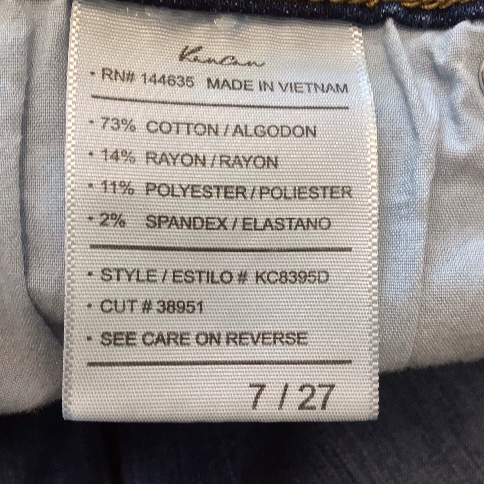 KanCan Mid Rise Skinny Raw Hem Ankle Jeans Medium Distressed Rinse 7/27