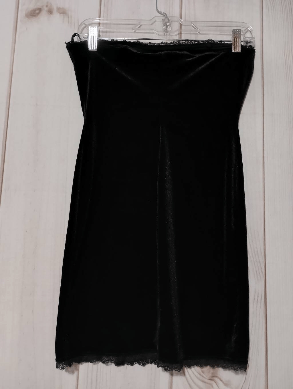 Forever 21 Dress Ladies Small Strapless Black Velvet Mini Bodycon Rave Whimsigot