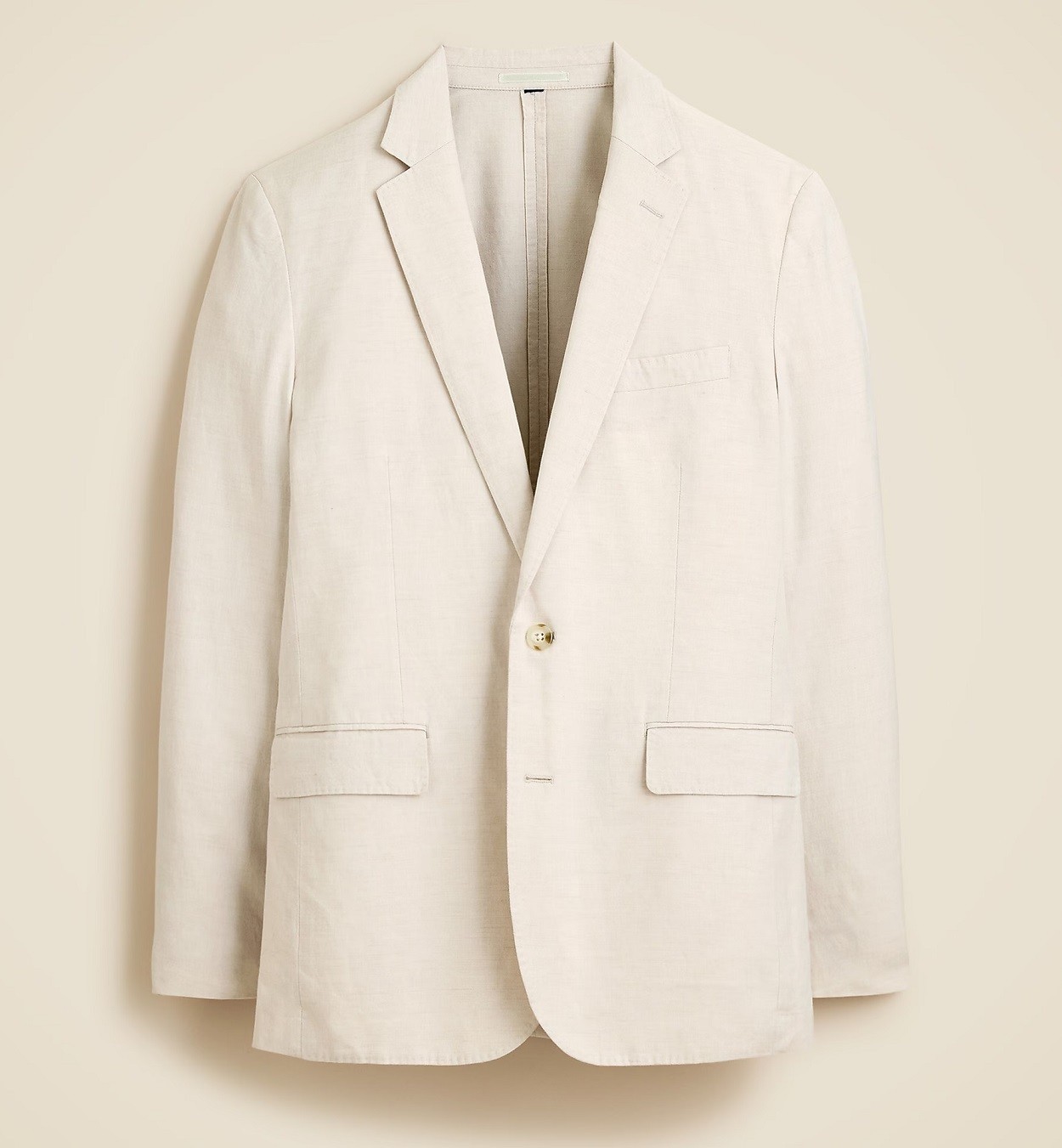 JCREW blazer Ludlow ivory cotton linen 42 off-white unlined suit jacket slim 42R