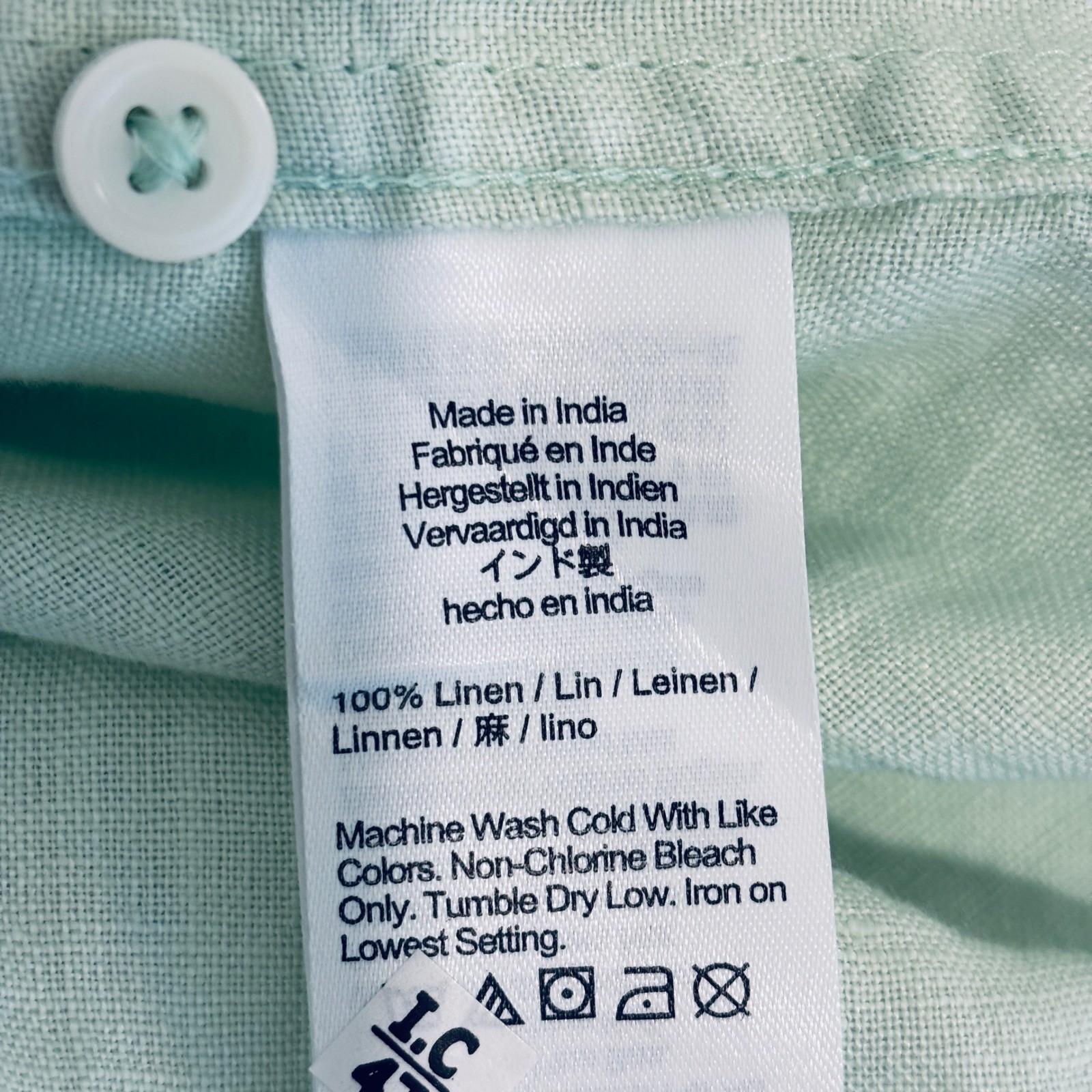 New J.Crew Button Down Shirt Womens 8 Pale Mint Green Baird McNutt Irish Linen