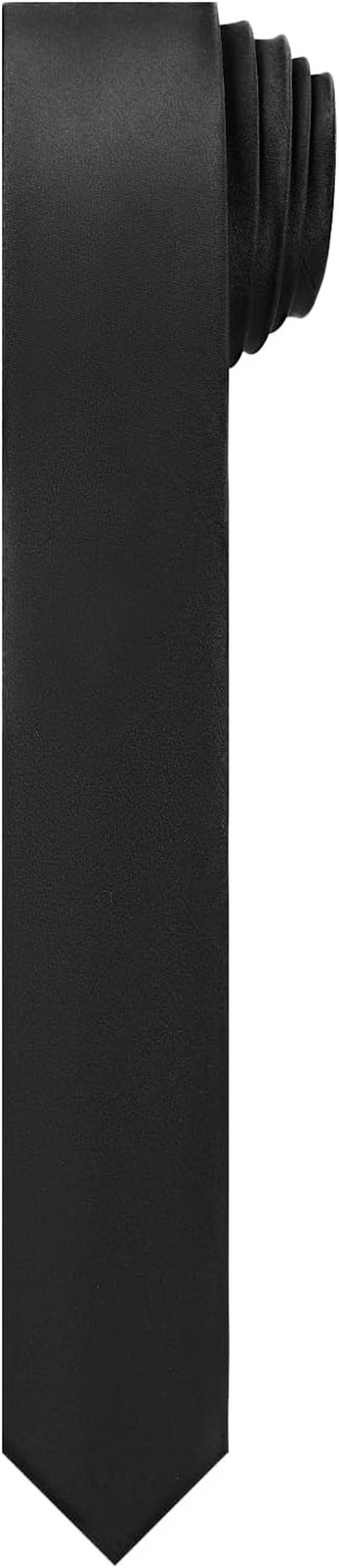 Men’s Ties Solid Pure Color 1.58″ (4CM) Plain Slim Necktie Skinny Black Ties For