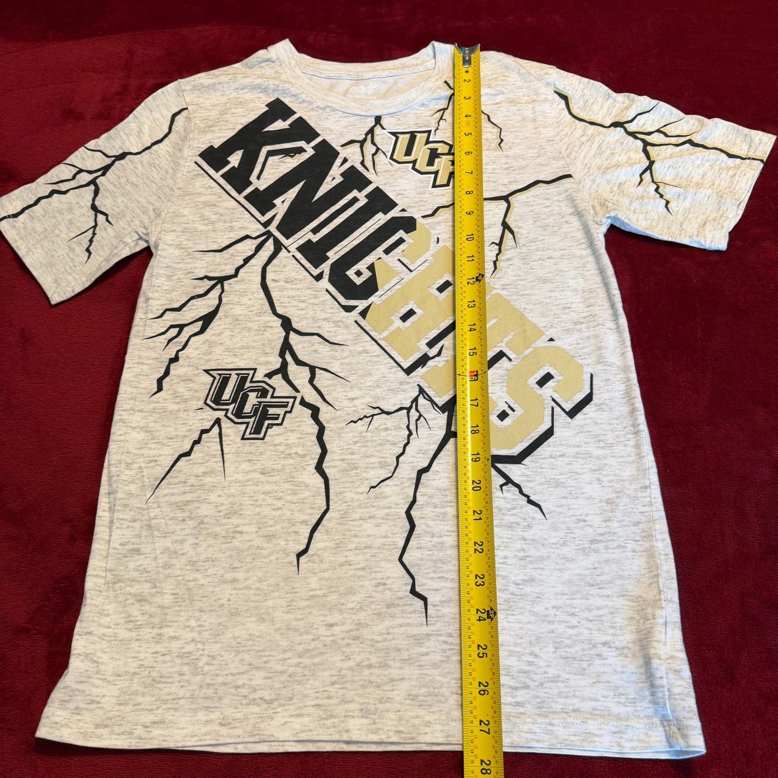 Gen2 UCF Knights Youth T-Shirt Gray Lightning Graphic Boys XL 18/20 NCAA Tee
