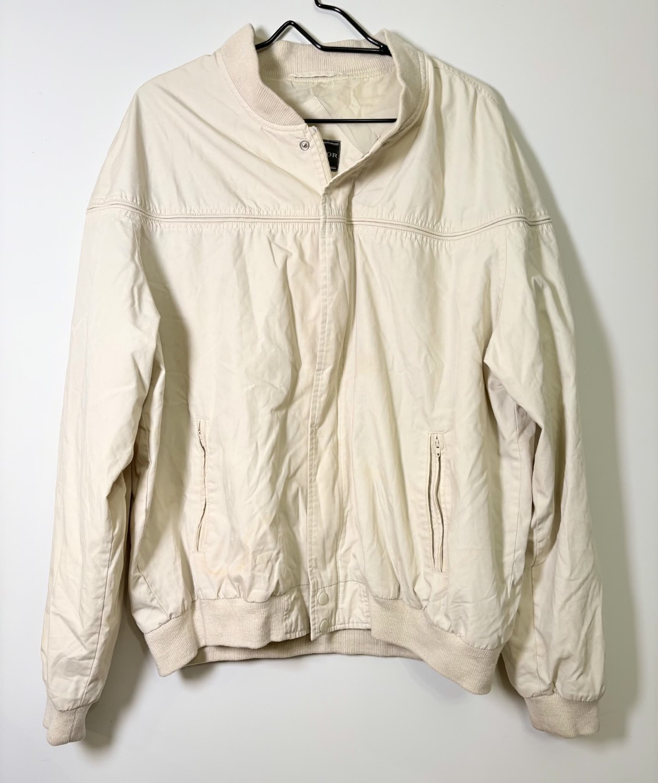 David Taylor Men’s beige zip-up jacket, Size XLT