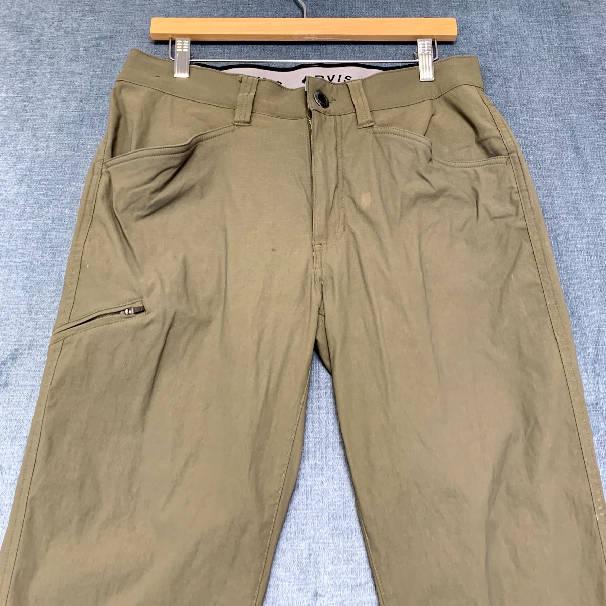 Orvis Tech Pants Mens 32×30 Beige Water Repellent 2 Way Stretch Travel Hiking