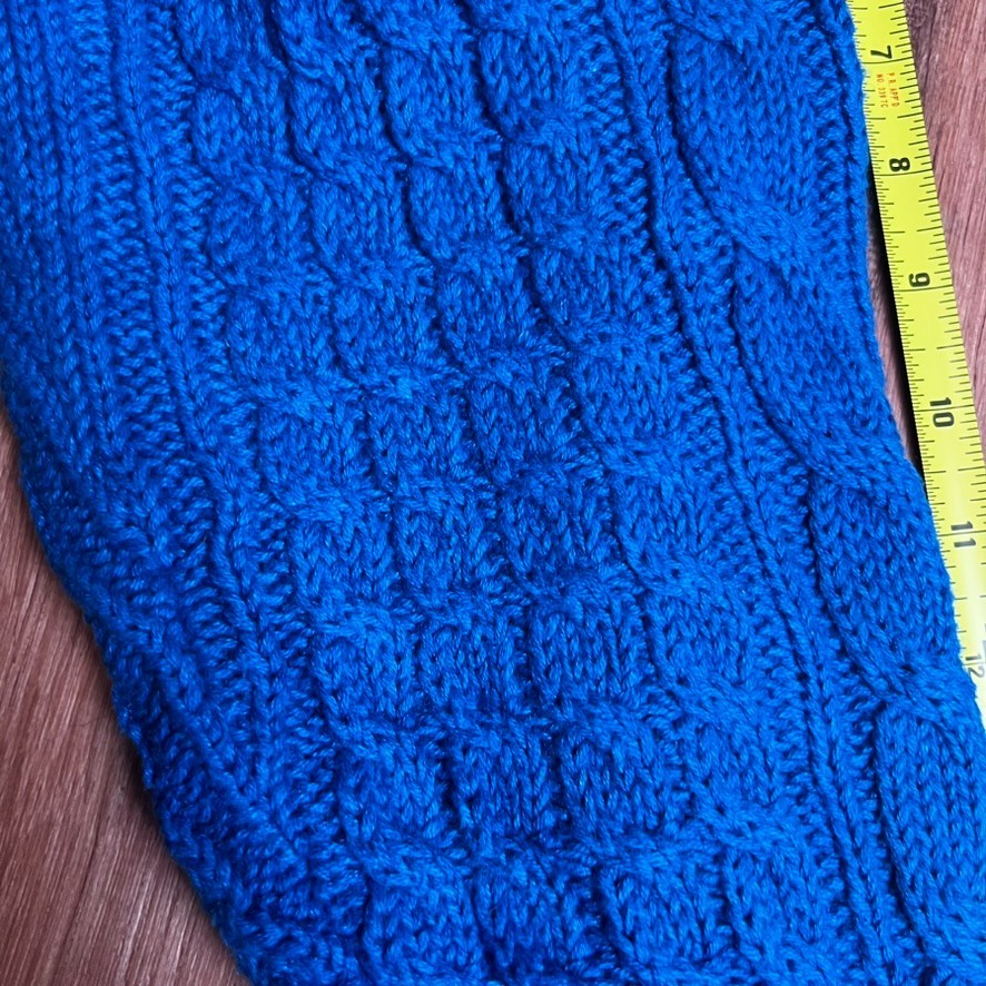 Vtg VanCort Cable Knit Chunky Sweater Men’s XL Blue Fisherman Crew Neck