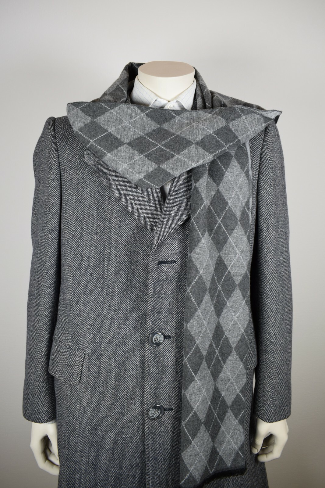 SCARACCIOLO NAPLES SCARF, WOOL & CASHMERE, GREY, UNISEX, ITALIAN TAILORING