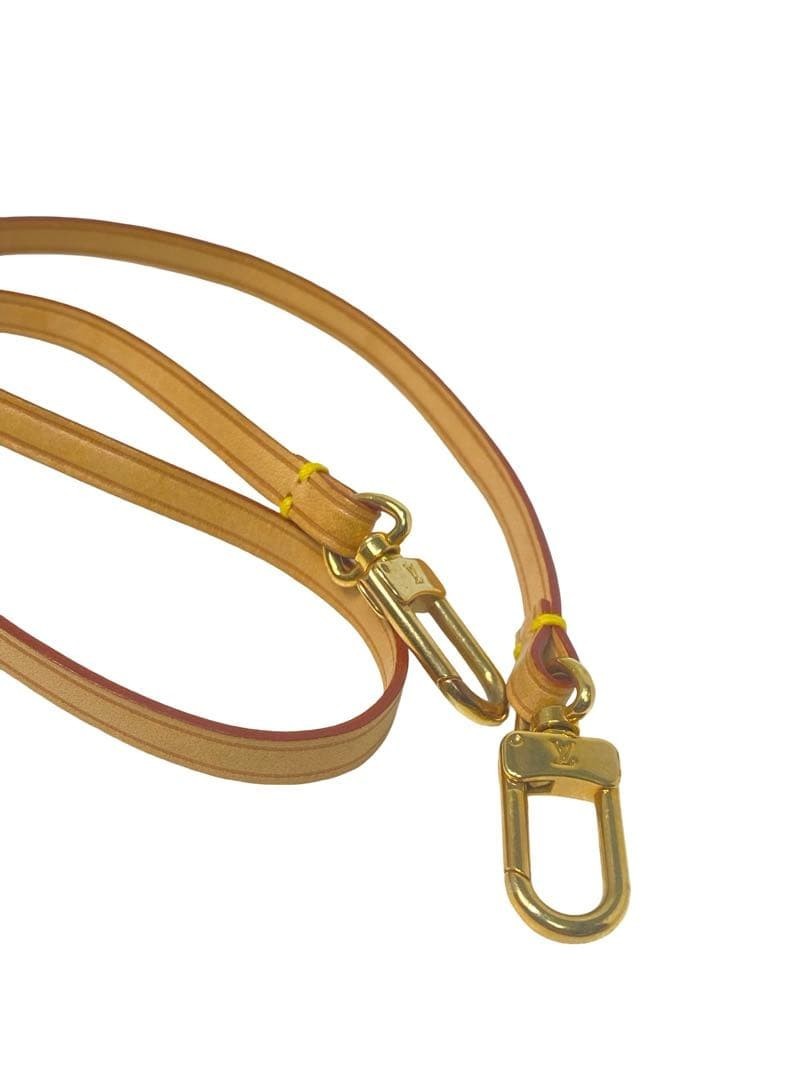 Louis Vuitton Shoulder Strap Natural Leather Bag Accessories Beige Gold Auth