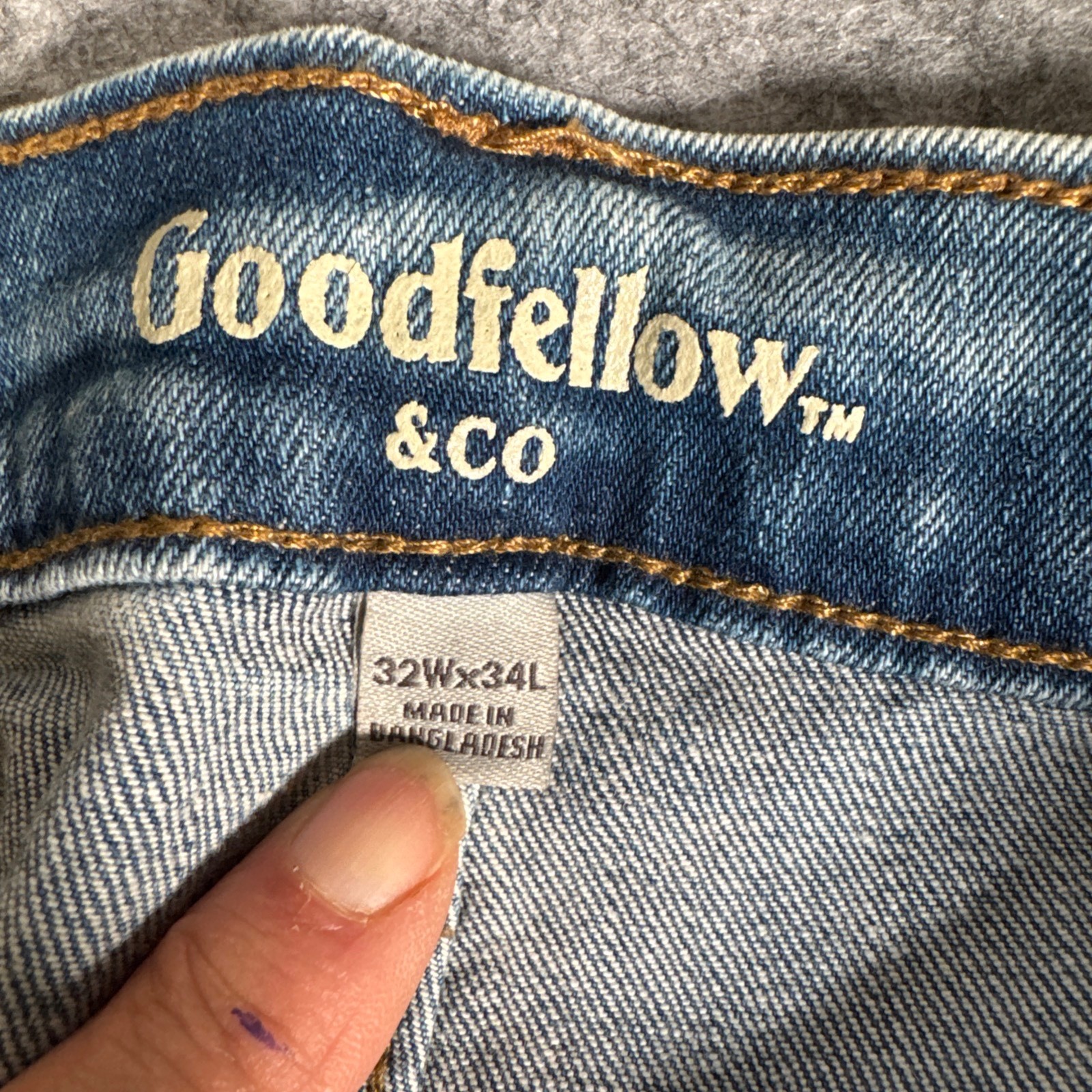 Goodfellow Mens Slim Straight Fit & Leg Jeans 32×34 Blue Medium Wash NEW