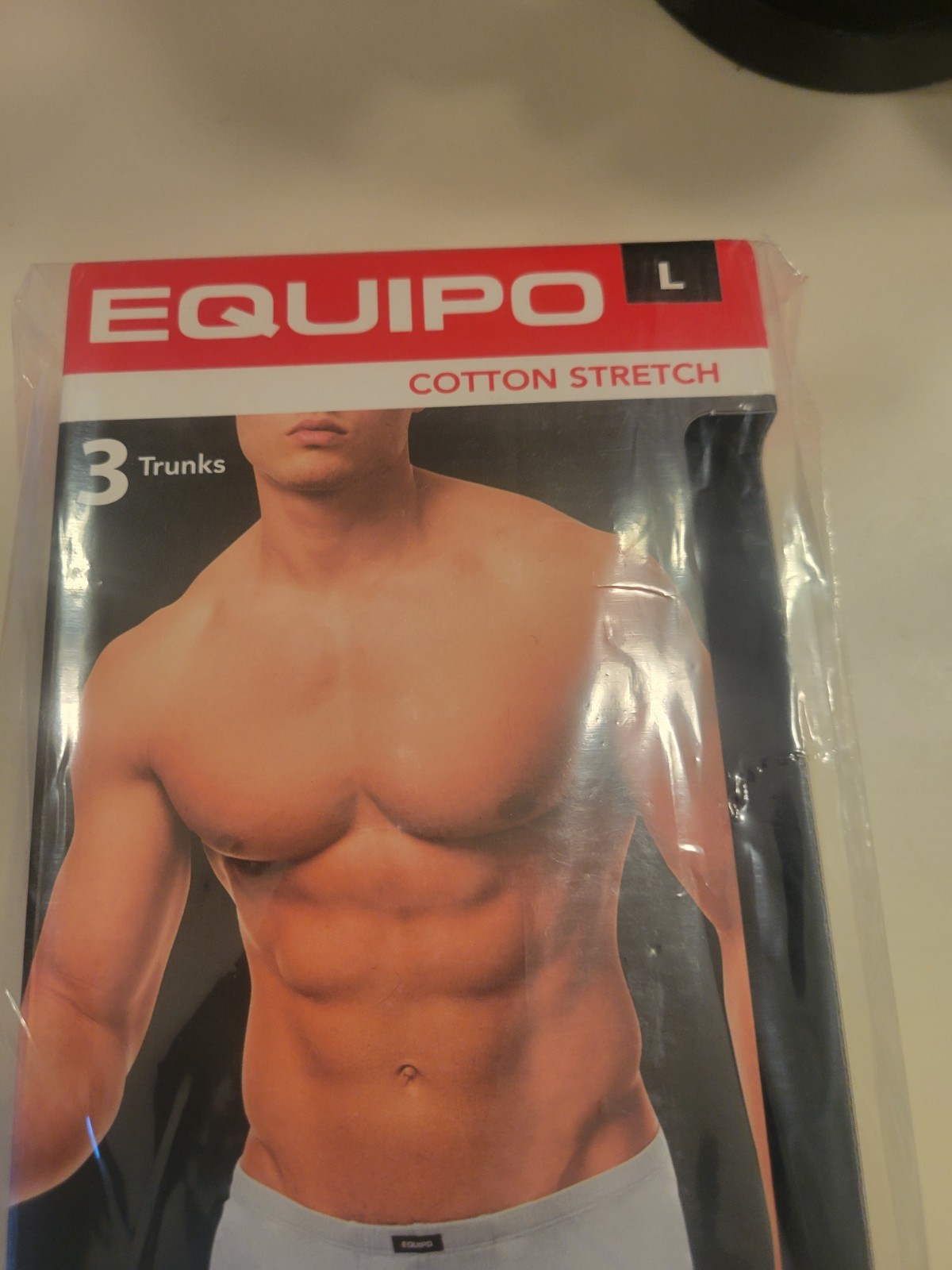 3-Pack Equipo TRUNK Brief Underwear BLACK Cotton Stretch men Large L (28-30) NIP