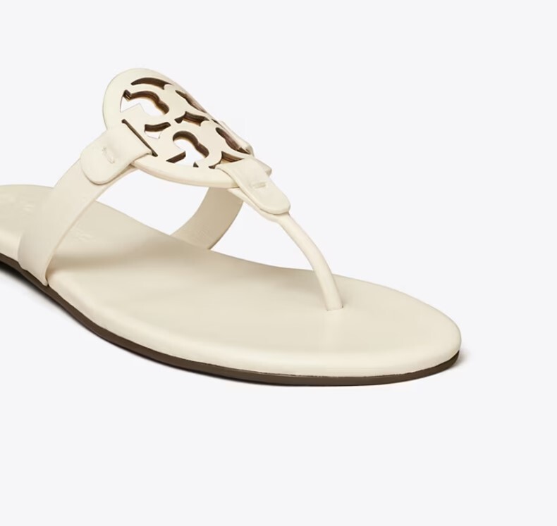 Tory Burch MILLER SANDAL SOFT Calf Leather New Ivory Size 10 (New in Box)