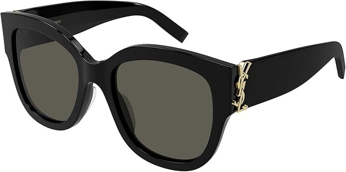 SAINT LAURENT SL M95_F 001 Cat Eye Black Gold Grey 56 mm Women’s Sunglasses
