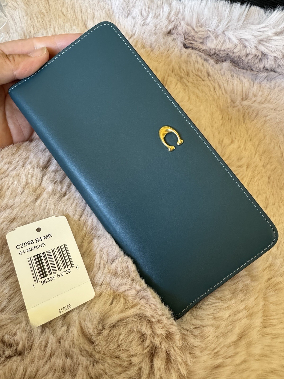Coach Essential Slim Wallet CZ096 Marine Blue Calf Leather Phone