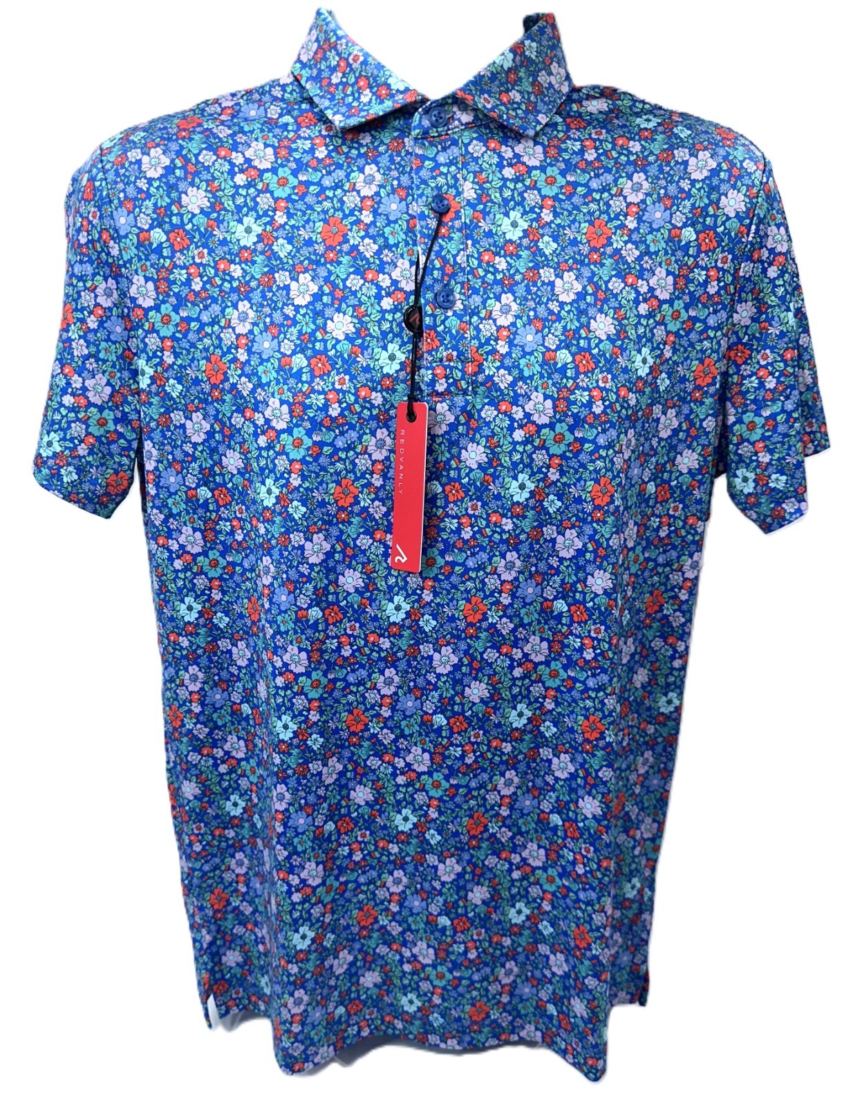 $110 REDVANLY Men’s Louis Polo Shirt -R2520- Marine Multi – Small-New With Tags