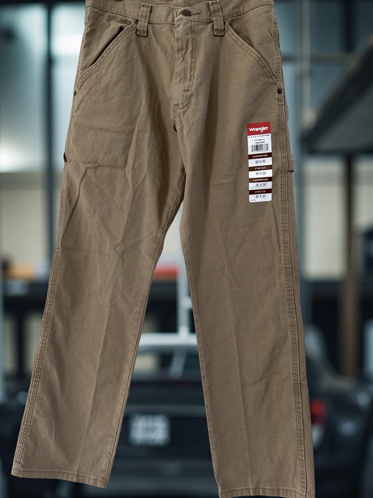 Wrangler 5 Star Heritage Tan Carpenter Jeans Size 30X30 Harvest Tan, Cotton/Elas