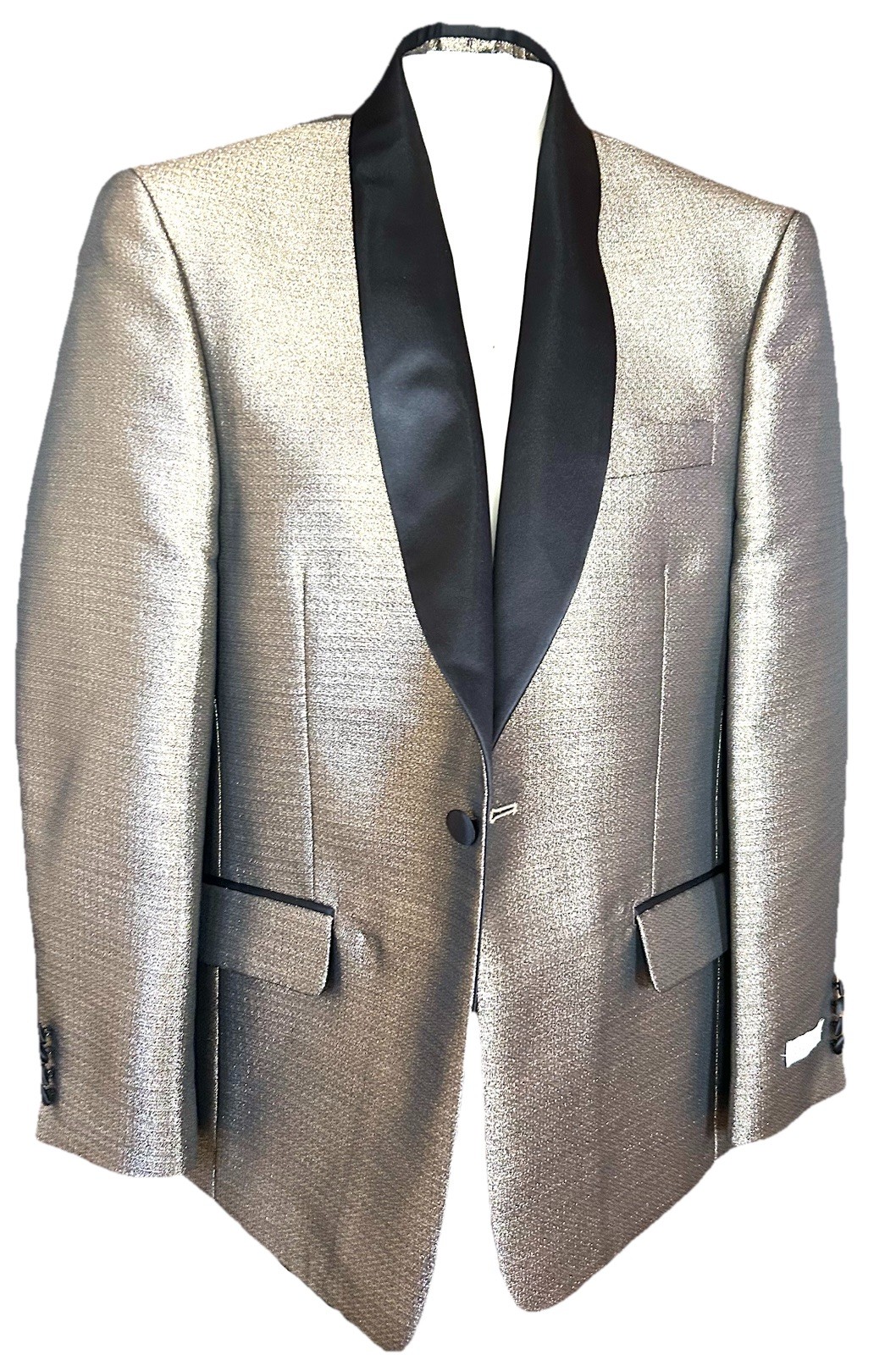 Gold Metallic Tuxedo Jacket Tre Vero Gold Sparkle Shimmer Sport Coat Mens 40 S