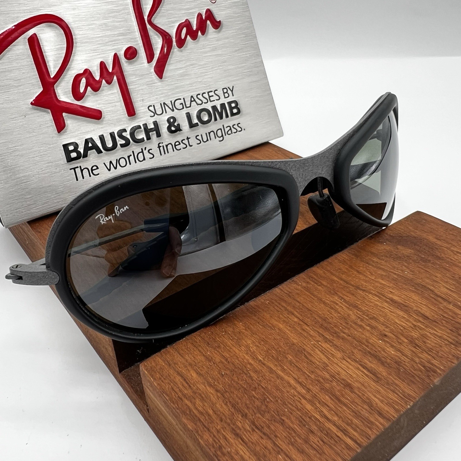 VTG B&L RAY-BAN W2378 G15 MATTE-Gray ORBS COMBO DELUXE Metal Black Rubber NOS