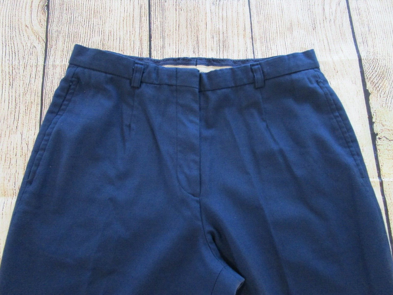 DSCP US Military Womens Blue Slacks Pants Zipper Hook Button Closure 30 x 28 1/2