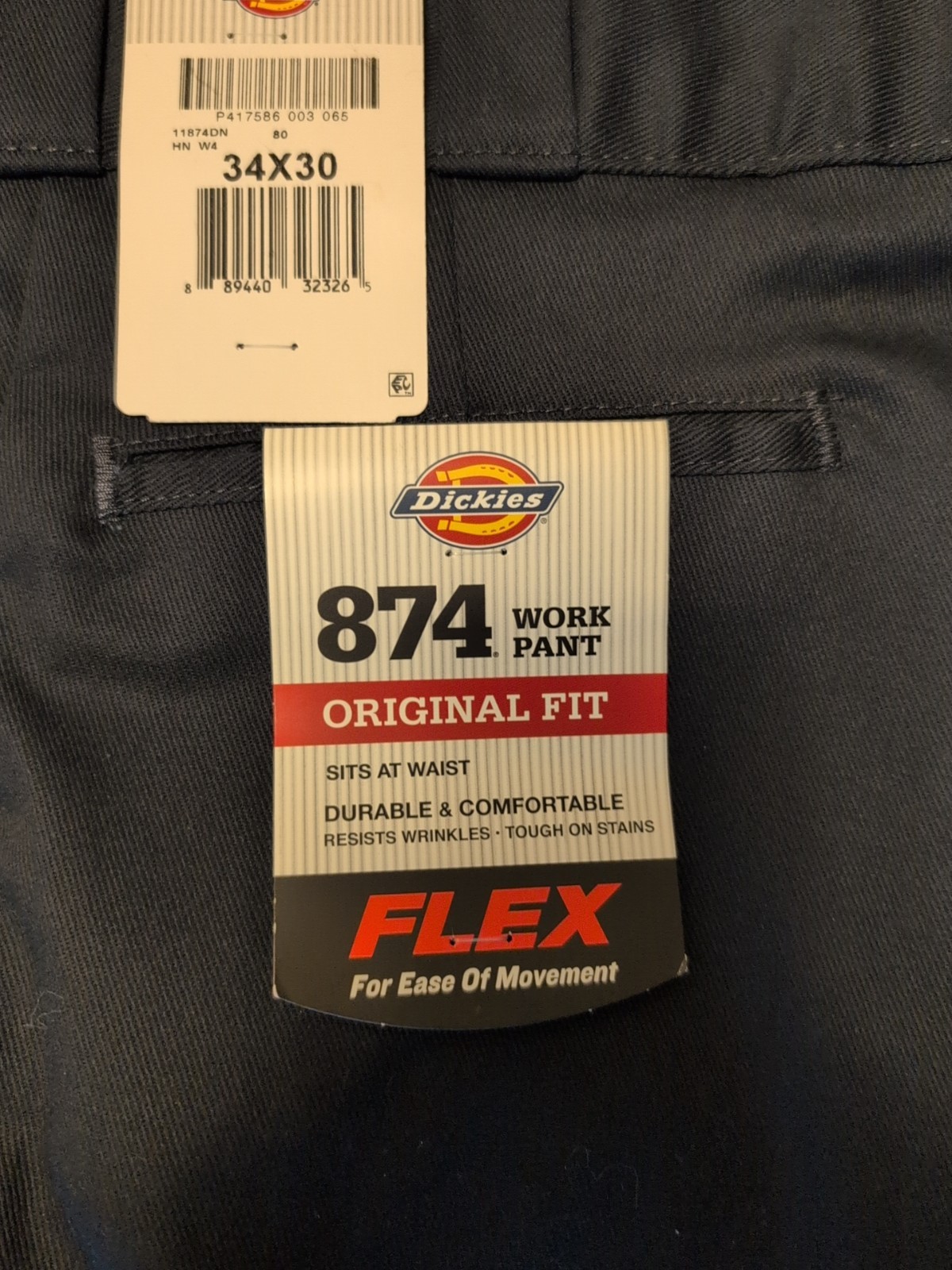 Dickies Men’s 874 Original Fit Work Pants Straight Leg Navy Size 34×30 NWT