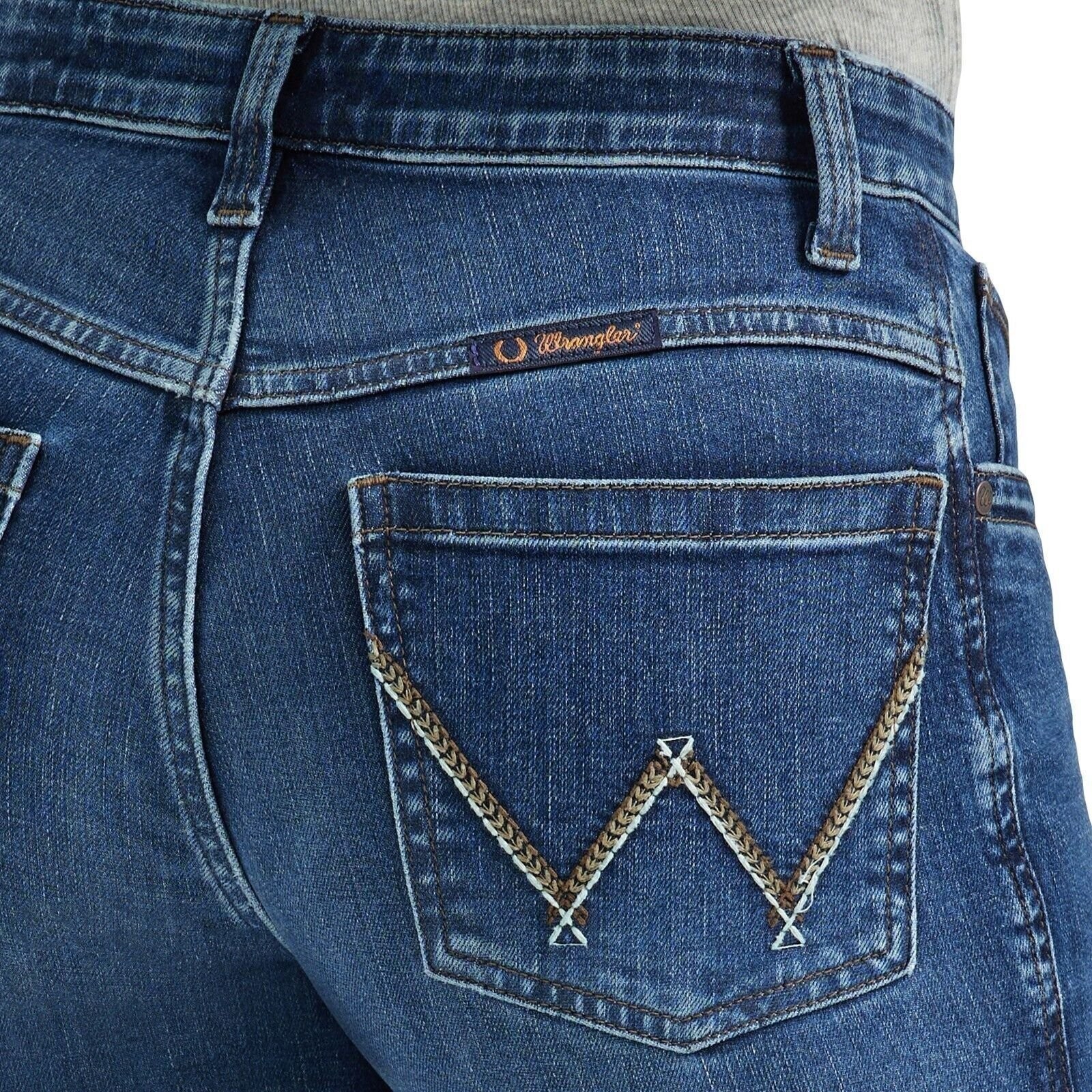 Wrangler Ladies Ultimate Riding Jean Willow Mid-Rise Trouser Comfort Parker New