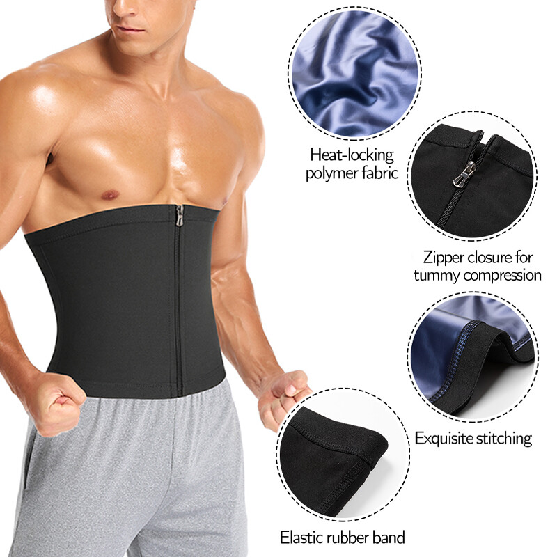 Men’s Waist Trimmer Sauna Belt Sweat Band Wrap Body Shaper Fat Burner Shapewear