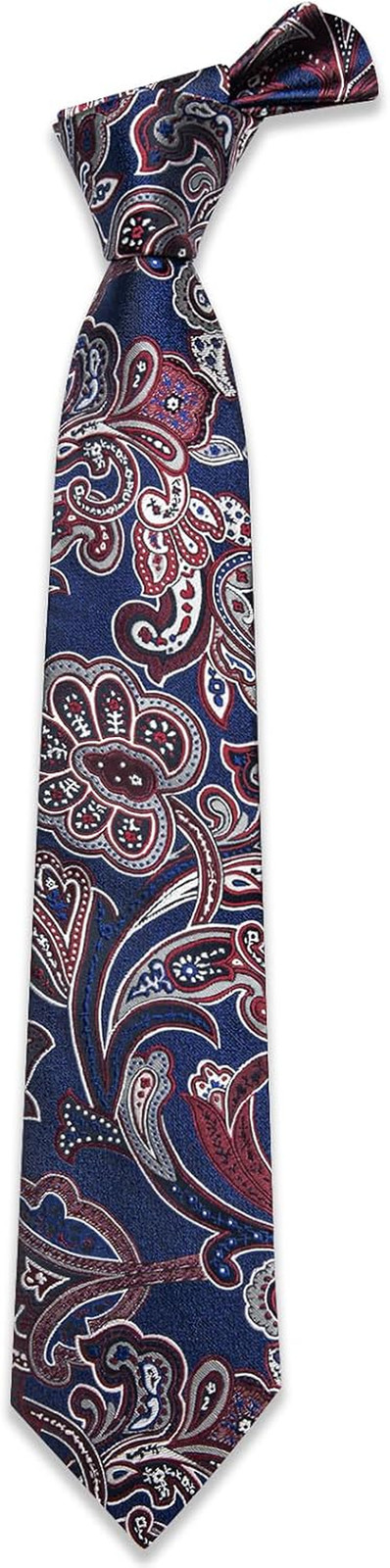 Paisley Tie Sets Floral Necktie Handkerchief Cufflinks Set Silk Woven Ties Busin