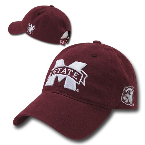 Mississippi Miss M State Bulldogs Cotton Polo Style NCAA Baseball Ball Cap Hat