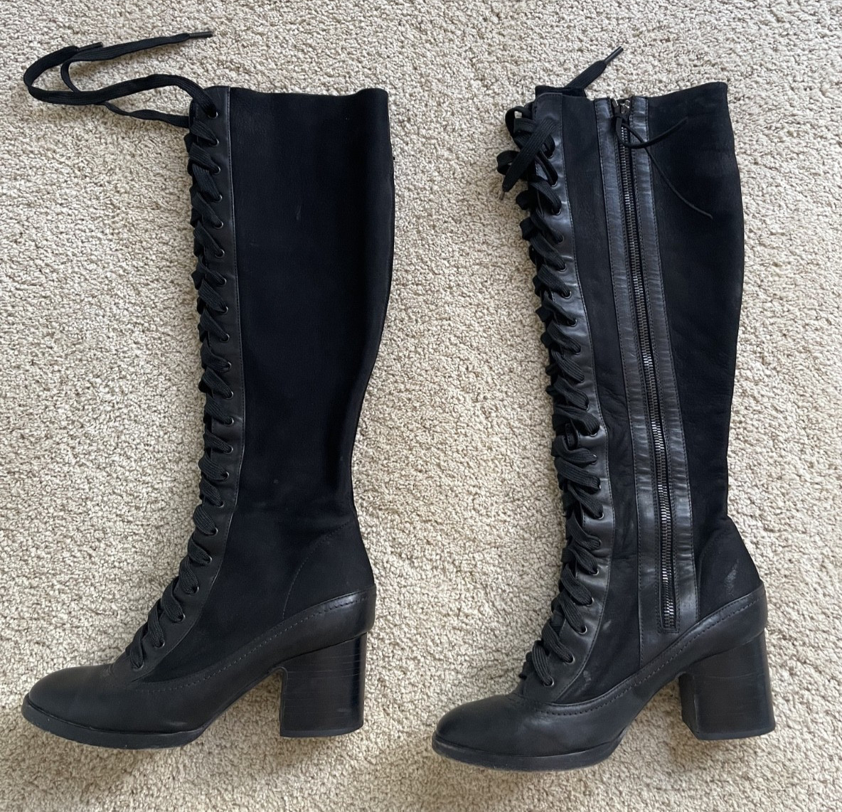Rag and Bone Knee-High Lace-Up Boots Size 36.5