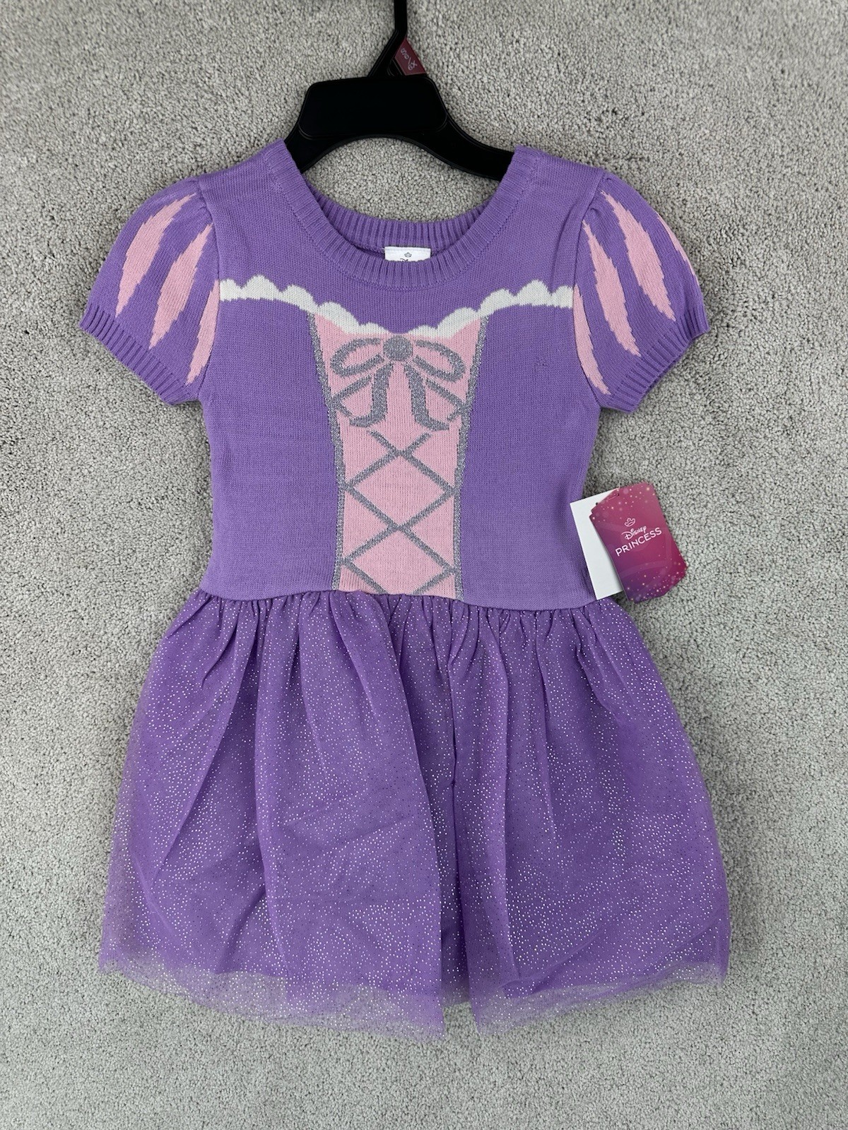 Disney Princess Rapunzel Light Purple Short Sleeve Tulle Dress Kids S (6/6X)