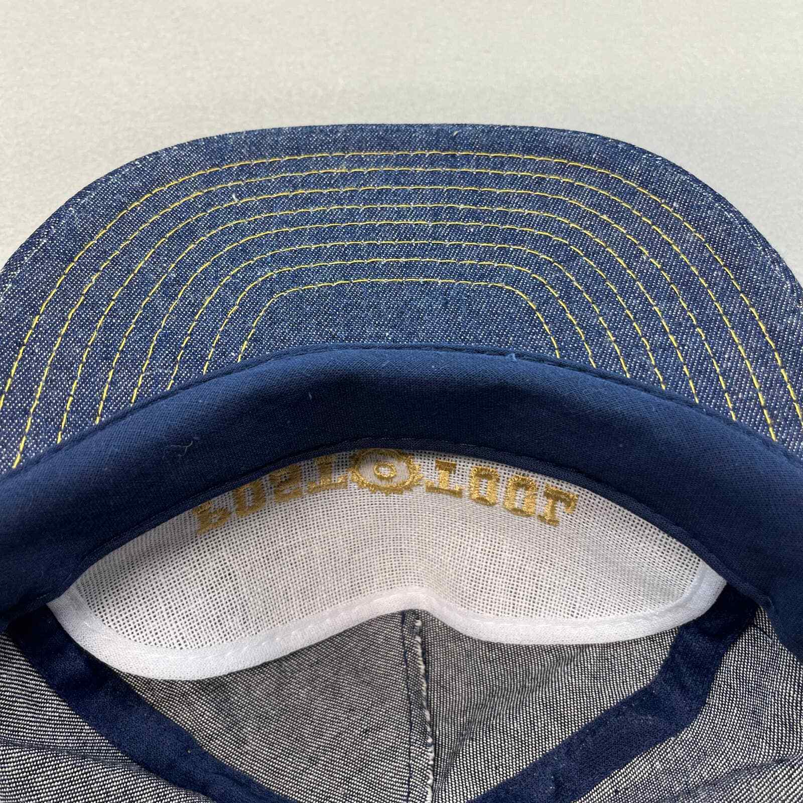 Vintage Post Tool Snapback Hat Trucker Adult Blue Denim Construction Worker 90s