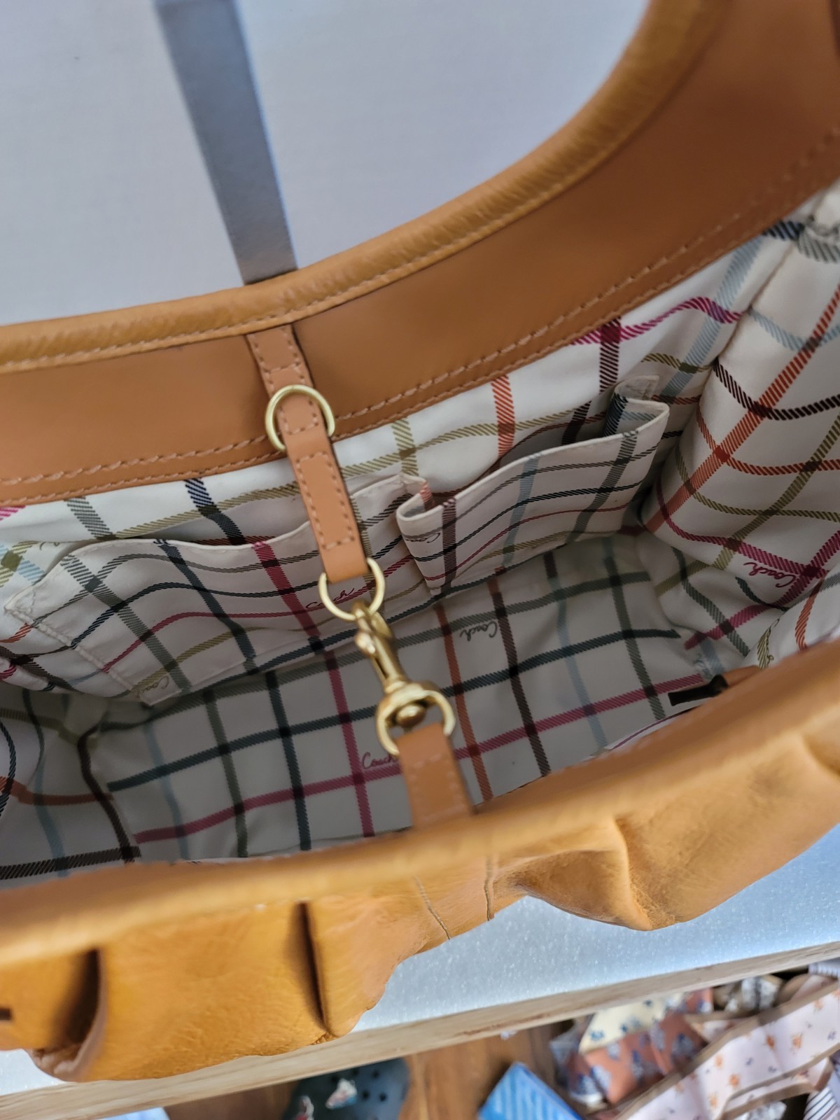 Y2K VTG Coach Pleated Ergo In Tan Leather Hobo Shoulder Bag