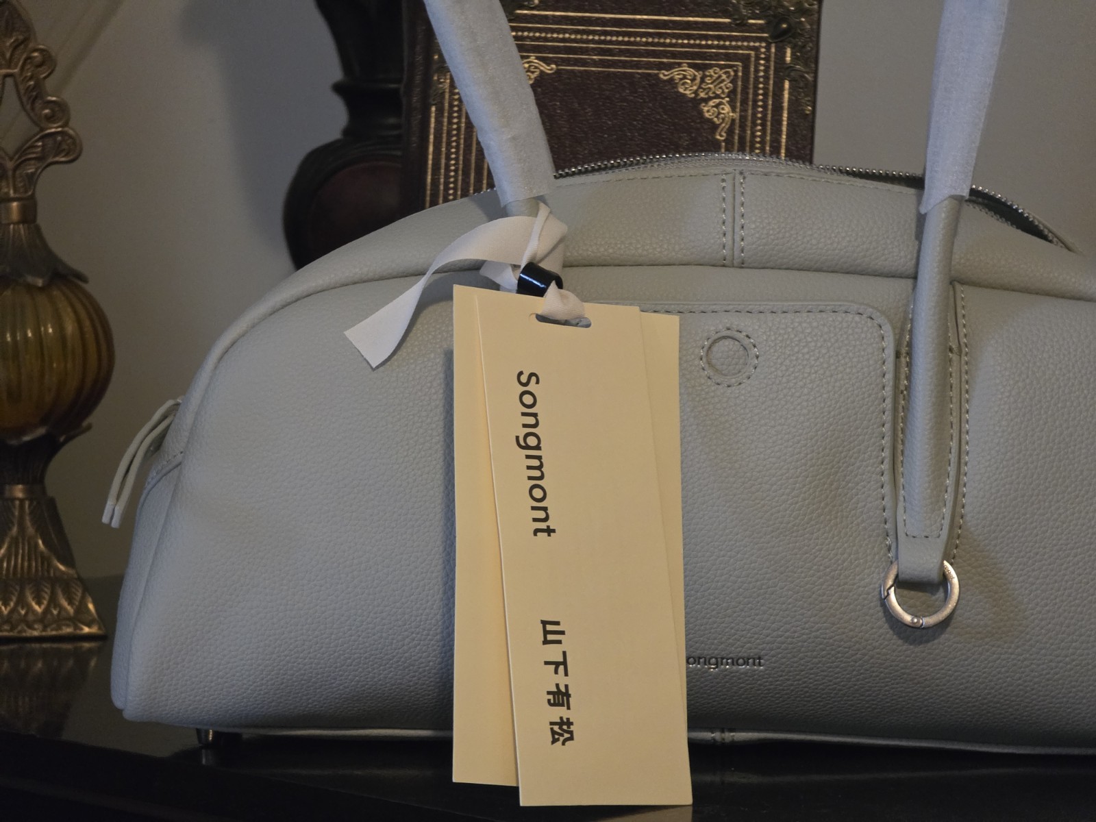 Songmont Baguette Purse Celeste Blue Genuine Leather Unique Hi-end Quality NWT