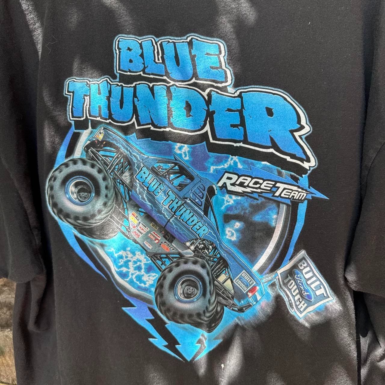 VINTAGE FORD BLUE THUNDER RACE TEAM BLACK GRAPHIC TEE SIZE XL