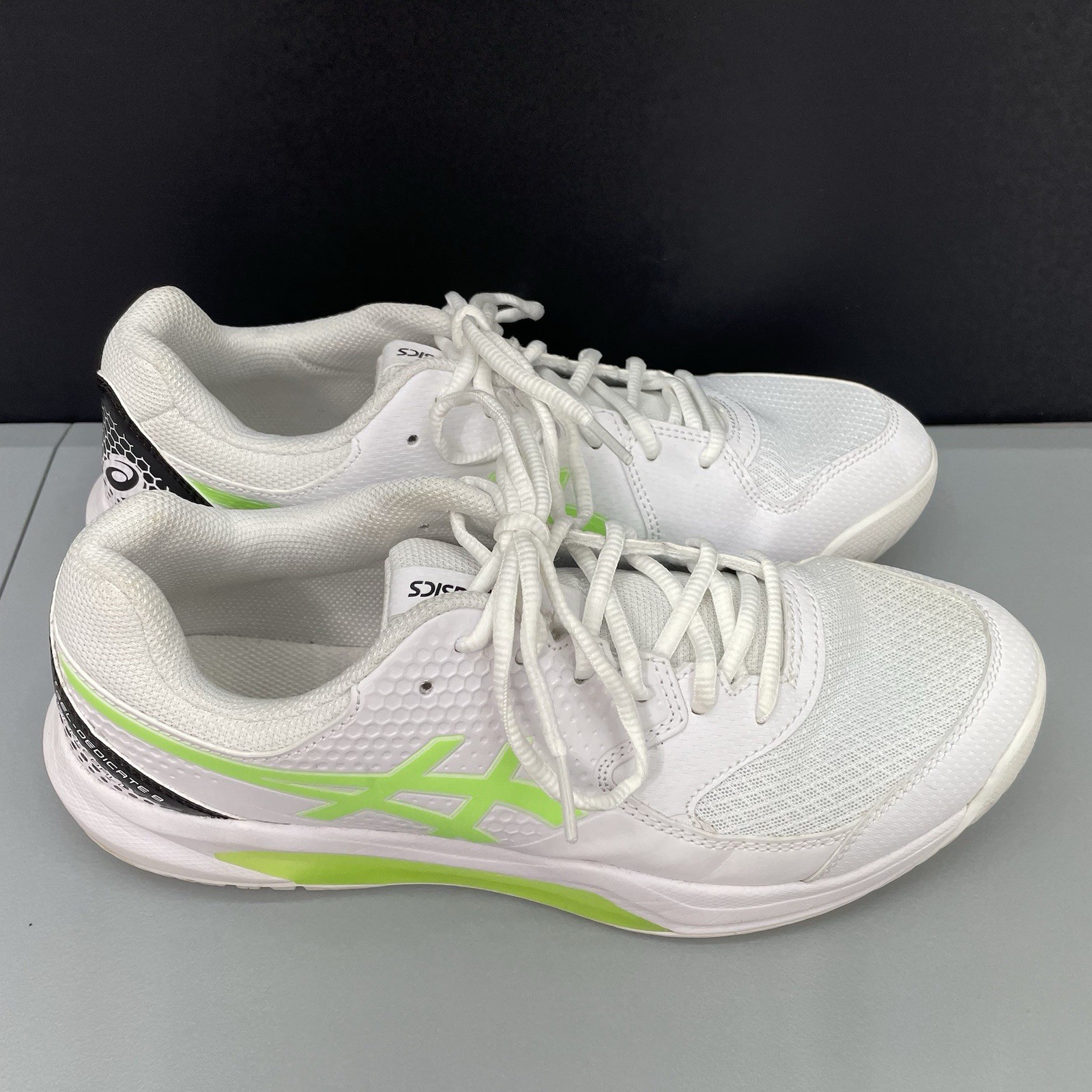 Asics Gel Dedicate 8 Sneakers Shoes Court Tennis Pickleball White Mens 9.5