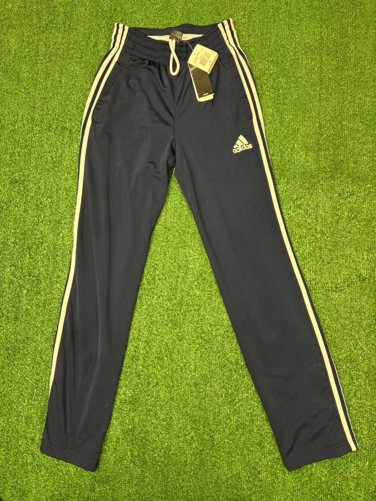 Adidas Essentials Men’s 3-Stripes Tricot Track Pants Navy Blue/White Size Small