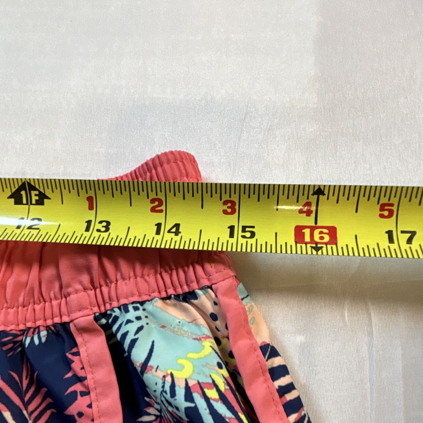 Mistral Tropical Print Swim Shorts Size L EU 40 Coral Navy Drawstring