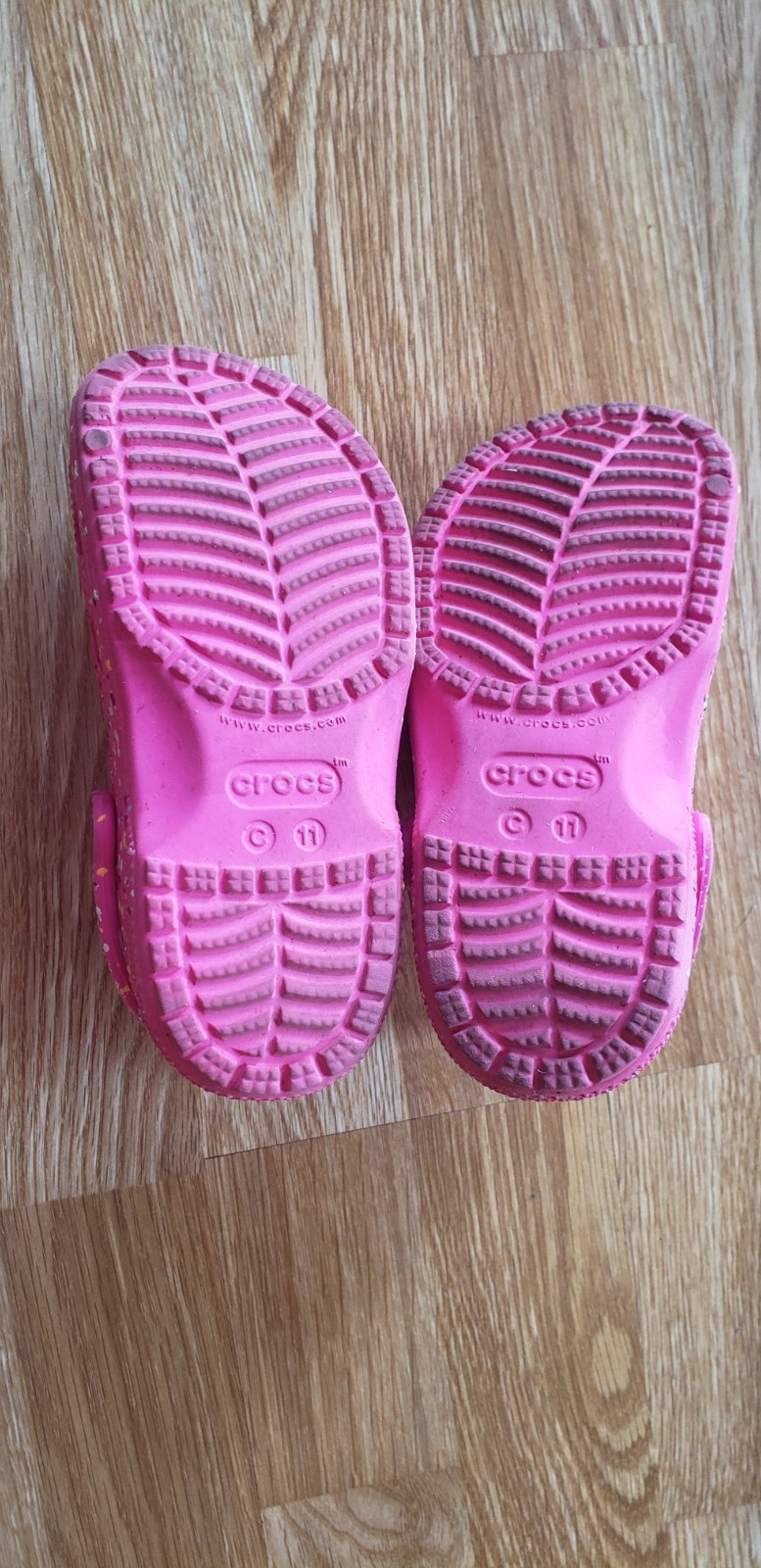 Crocs Pink Multi Splatter Paint Classic Clogs, Kids Size C 11