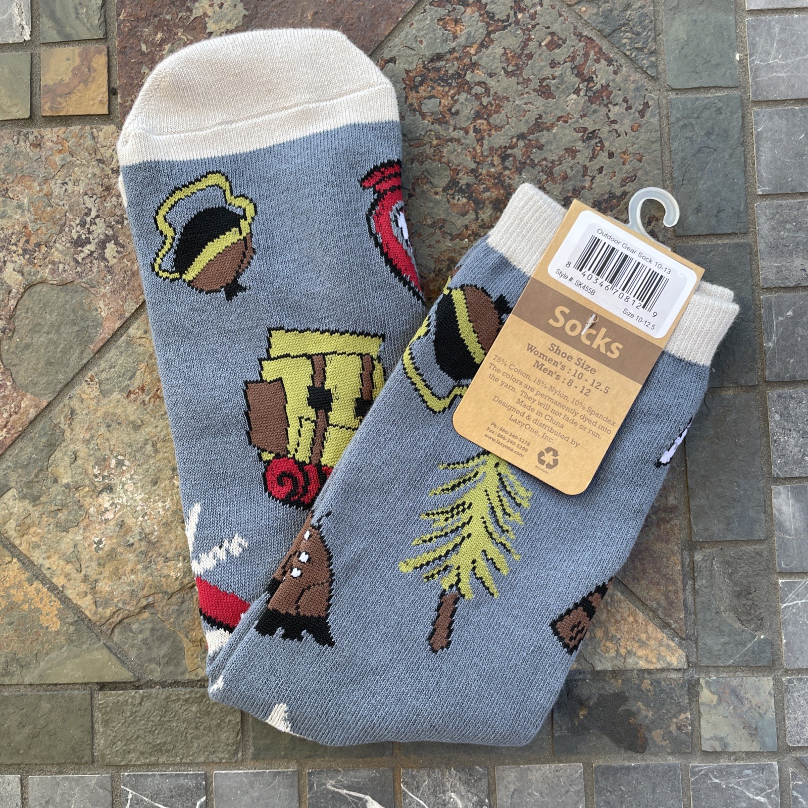 NWT Lazy One Camping Hiking Backpacking Outdoor Socks Women’s 10-12.5 Mens 8-12