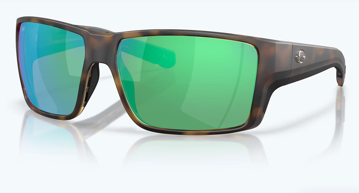 Costa Del Mar Reefton Pro Matte Tortoise Green Mirror Polarized Glass 580G – NEW
